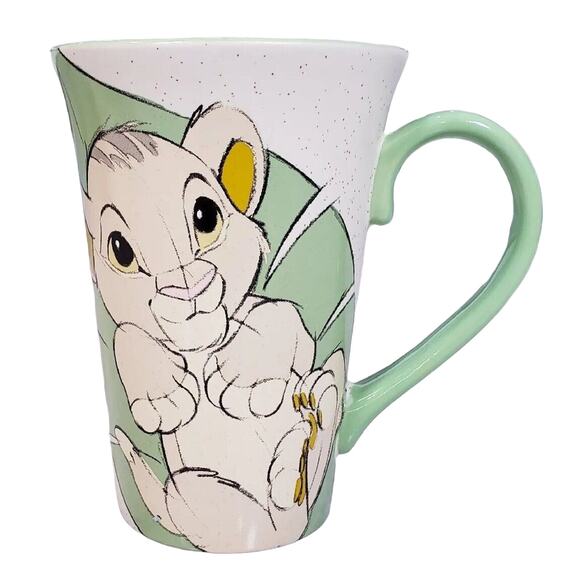 RETIRED DISNEY STORE Rafiki Baby Simba LION KING Tall Coffee Tea Mug 16oz - Picture 3 of 9
